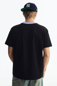 MEDM Colorful Knitted Collar T-shirt