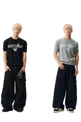 MEDM Contrast Logo Cherry Knit Oversized Unisex Tee