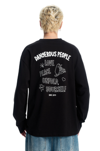 Dangerouspeople | Color Changing Print Letter Long Sleeve Tee
