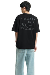 DangerousPeople DSP｜Dashed Horse Print 3D Embroidery Sorona Short‑Sleeve T‑Shirt