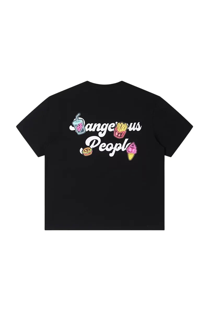 Dangerous People Playful Hamburger Foam Print Tee