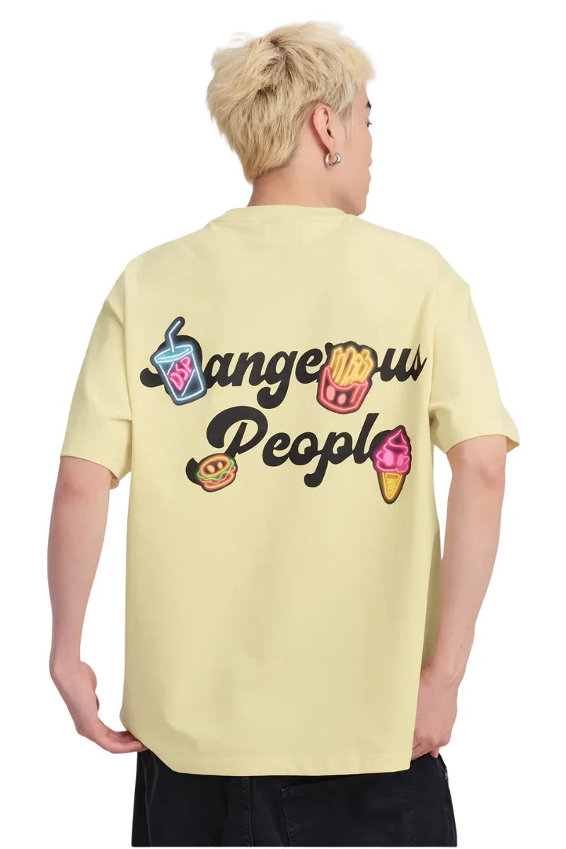 Dangerous People Playful Hamburger Foam Print Tee
