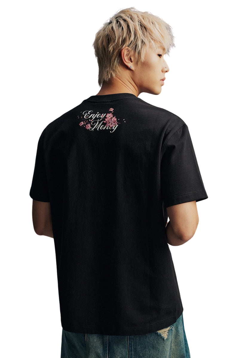 MEDM Cherry Embroidery Loose Cotton Tee