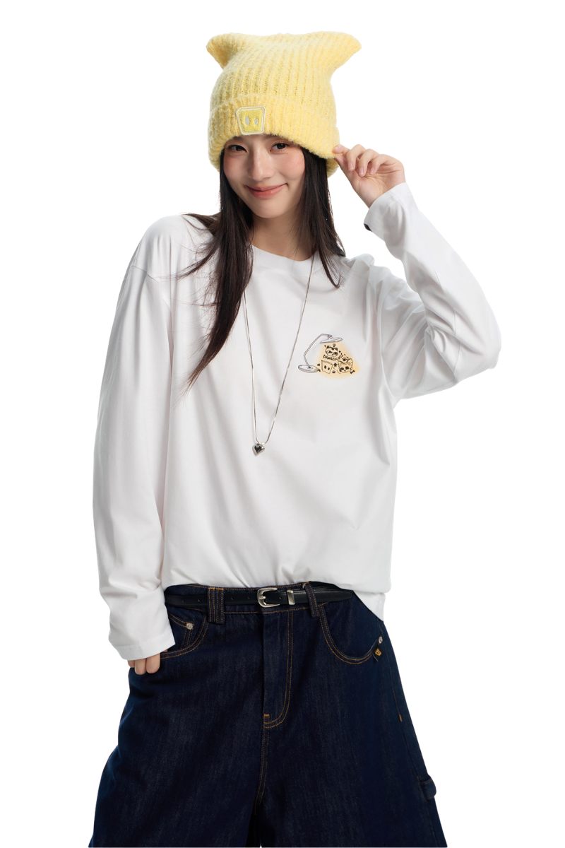 Dangerouspeople | Color Changing Print Letter Long Sleeve Tee