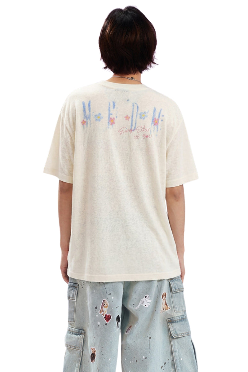 MEDM Dream Bubble Manga Flower All Over Print Heather Tee