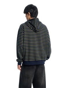Dangerouspeople | Striped Paper Bag Man Drop Shoulder Zip Hoodie