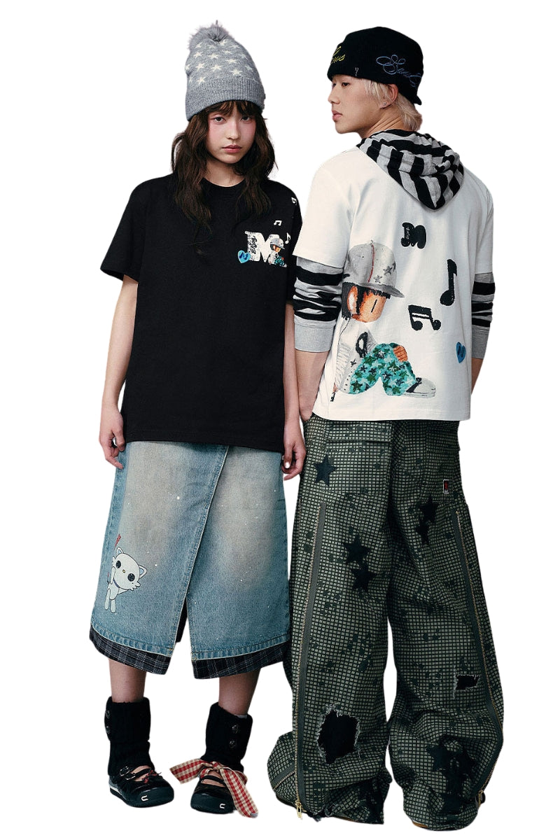 MEDM x NEWMASUS Back-to-Back Letter Couple Tee