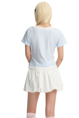 DangerousPeople｜Spliced Mock Two‑Piece Color‑Block Women’s T‑Shirt