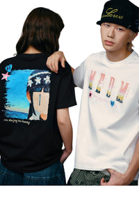 MEDM x NEWMASUS Selfie Print Loose Couple Tee