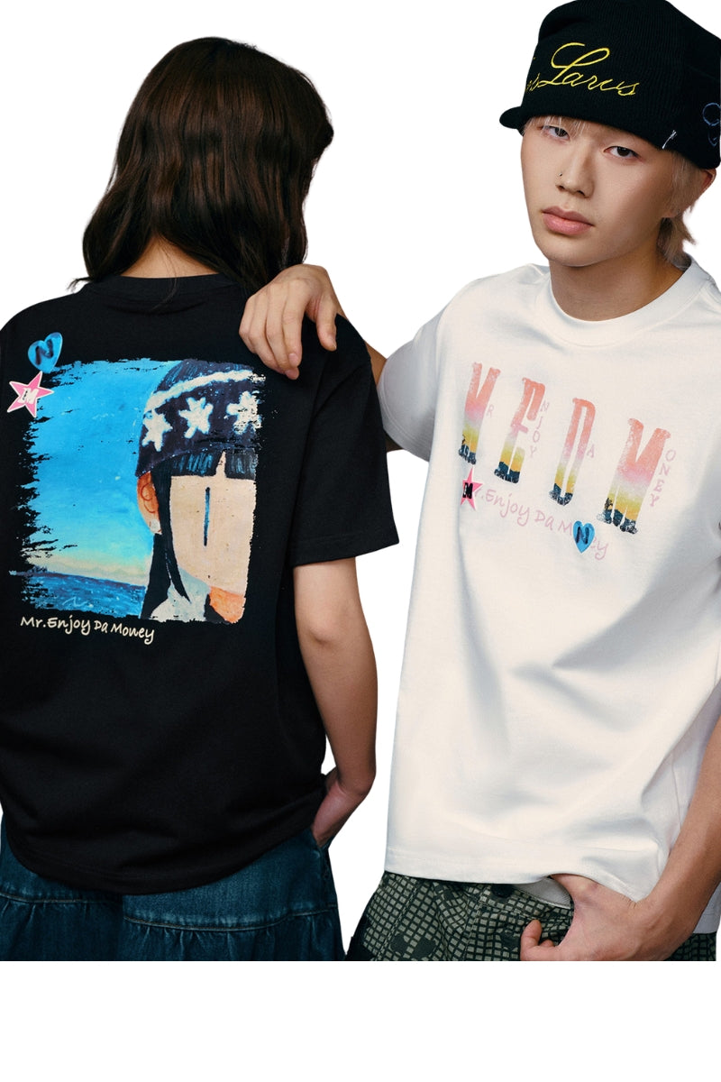 MEDM x NEWMASUS Selfie Print Loose Couple Tee