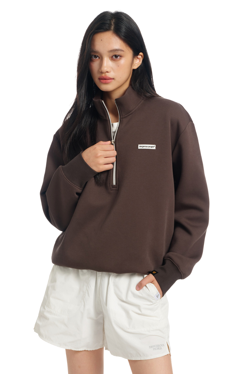 Dangerouspeople | Half Zip Air Layer Stand Collar Sweatshirt
