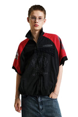 MASONPRINCE Retro Patchwork Print Color Block Tee
