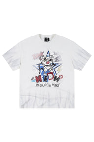 MEDM Rock Kitten Print Vintage Loose Unisex T-Shirt