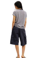 Masonprince Linen-Cotton Striped T-Shirt