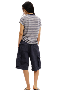 Masonprince Linen-Cotton Striped T-Shirt