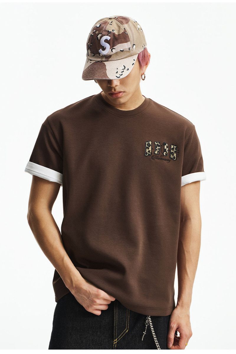 MEDM Jelly Air Cotton Double-Layer Leather Small Four-Character Short Sleeve
