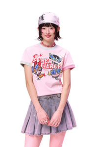 BJHG X Powerpuff Girls Women Fitted Short‑Sleeve T‑Shirt Summer Streetwear Top