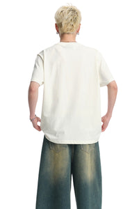 Dangerouspeople｜Popcorn Patch‑Pocket Loose Versatile T‑Shirt