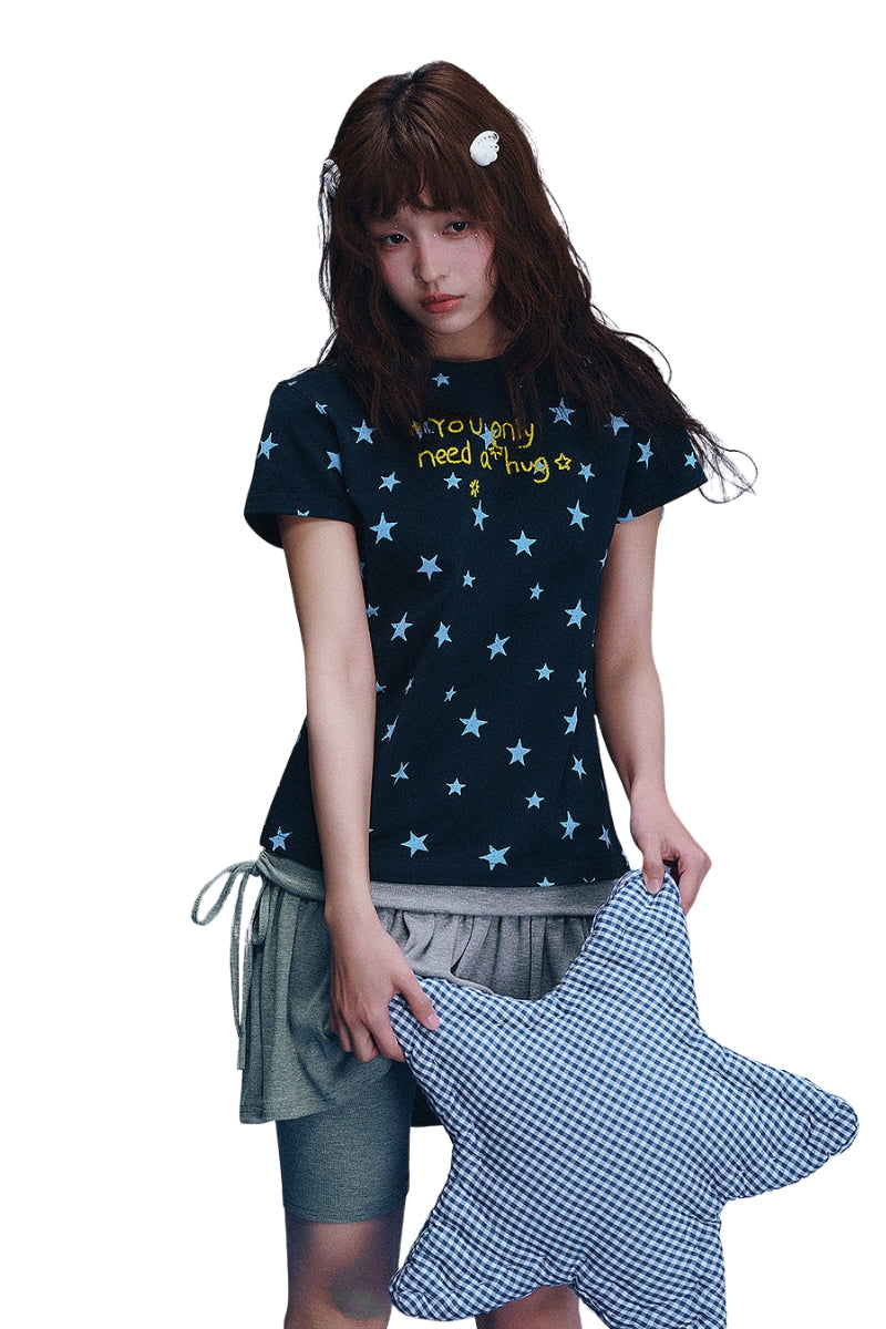 MEDM x Iria's Mailbox Star Print Embroidered Women's Tee