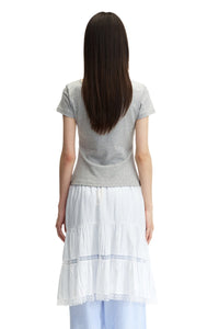 DangerousPeople｜Dog Embroidery Stretch Slim‑Fit Women’s T‑Shirt