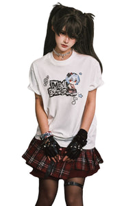 MEDM x EVA NEVER END Chibi Music Note Print Basic Crew Neck Tee
