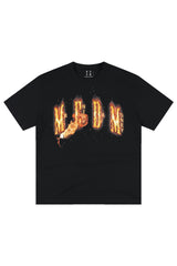MEDM Flame Letter Logo Unisex Loose Street T-Shirt