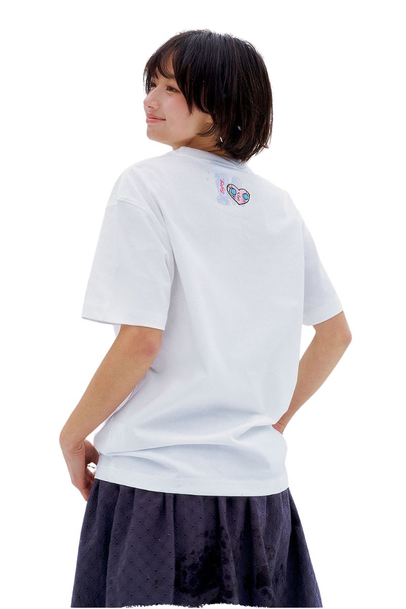 MEDM x YUY Co-branded Angel Print Heart Embroidery Crew Neck Tee