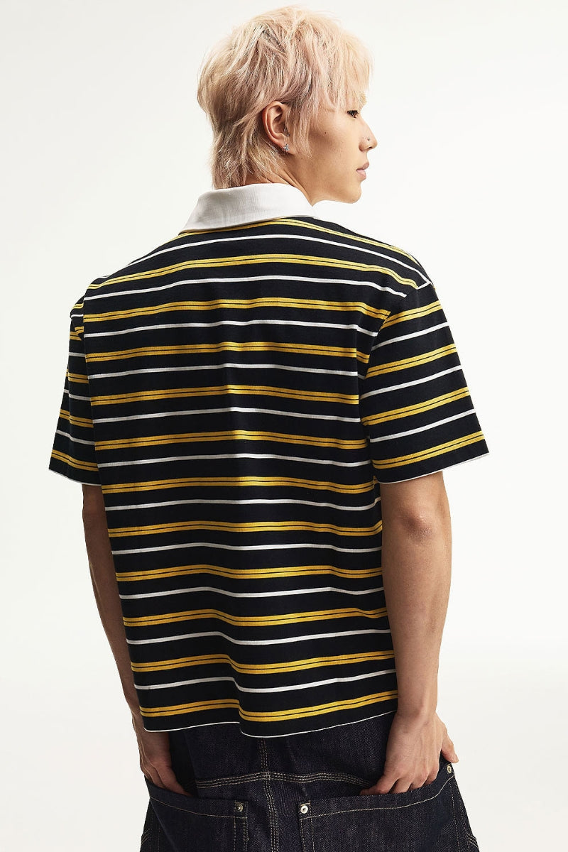 MEDM Shell Embroidery Stripe Couple Tee