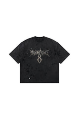 MASONPRINCE Vintage Random Burnout Gothic No.8 Print T-Shirt