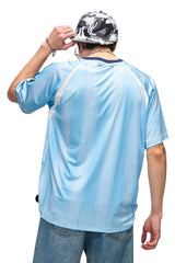 BJHG Summer Couple Jersey Retro Striped Short‑Sleeve T‑Shirt American Outdoor Street Top