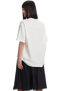 Dangerouspeople｜Graffiti Font Print Loose Oversized Cotton T‑Shirt