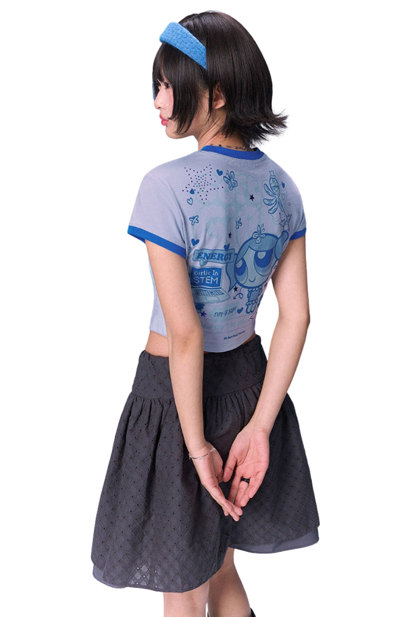 BJHG × The Powerpuff Girls Women Dopamine‑Style Graphic Print Short‑Sleeve Tee