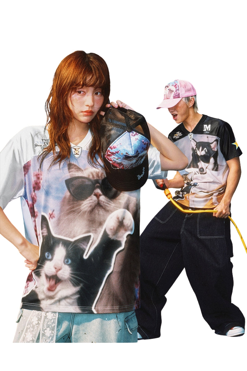 MEDM x YAD Healing Pet Photo Print Vintage Couple Jersey Tee