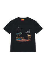 AFGK Vintage Night Print Tee Unisex American Street Loose T-shirt