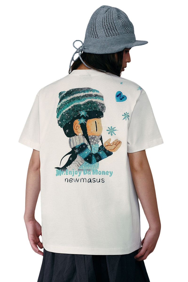 MEDM x NEWMASUS Snowflake Letter Couple Tee