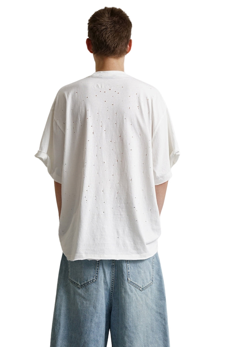 MASONPRINCE Art Stitch Irregular Distressed T-Shirt