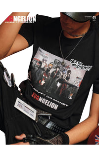 MEDM x EVA NEVER END Main KV Poster Print Crew Neck Summer Street Casual Tee