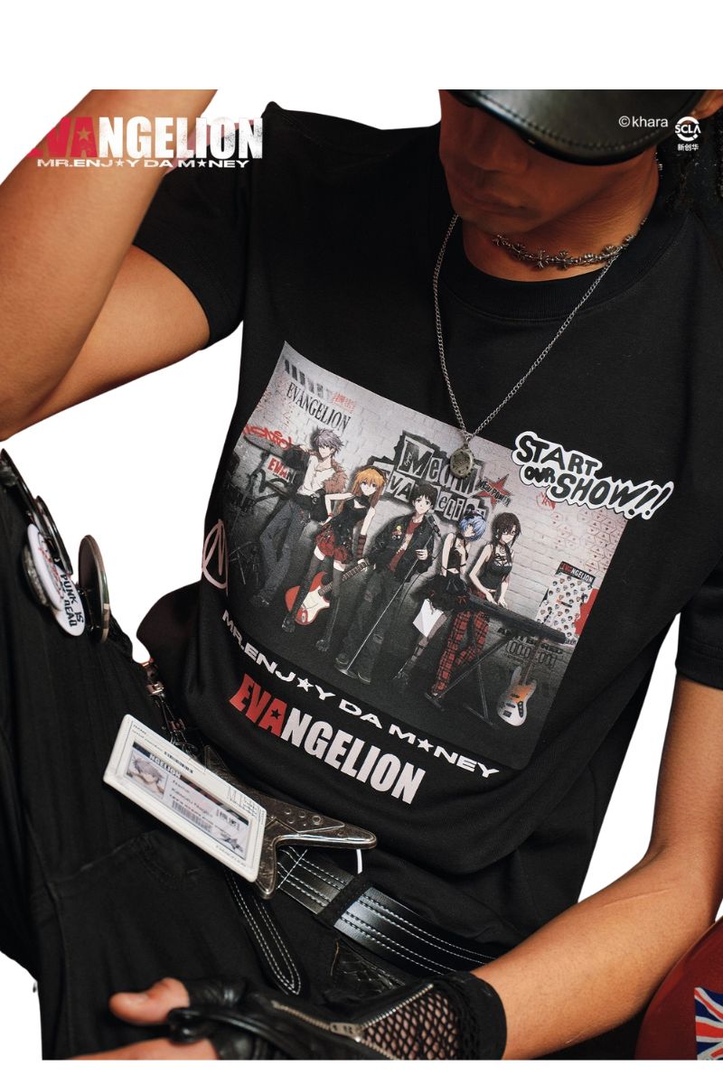 MEDM x EVA NEVER END Main KV Poster Print Crew Neck Summer Street Casual Tee