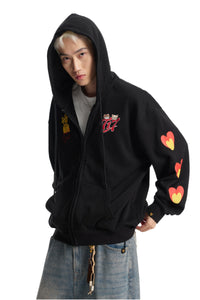 Dangerouspeople｜Zip Up Hoodie Drop Shoulder Streetwear