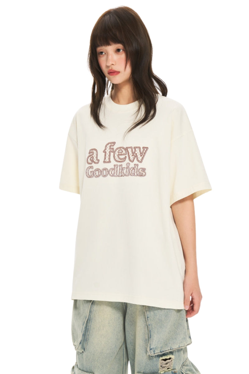AFGK | Hollow Out Embroidered Tee, American Unisex Couple T-Shirt