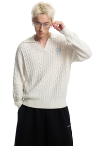 Dangerouspeople | Twisted Knit Paper Bag Man Sweater