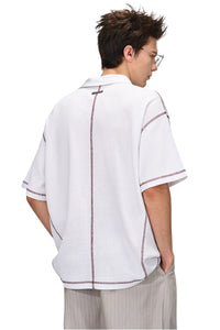 BJHG Summer Men Retro Waffle Knit Polo Shirt Quick‑Dry American Daily Wear Top