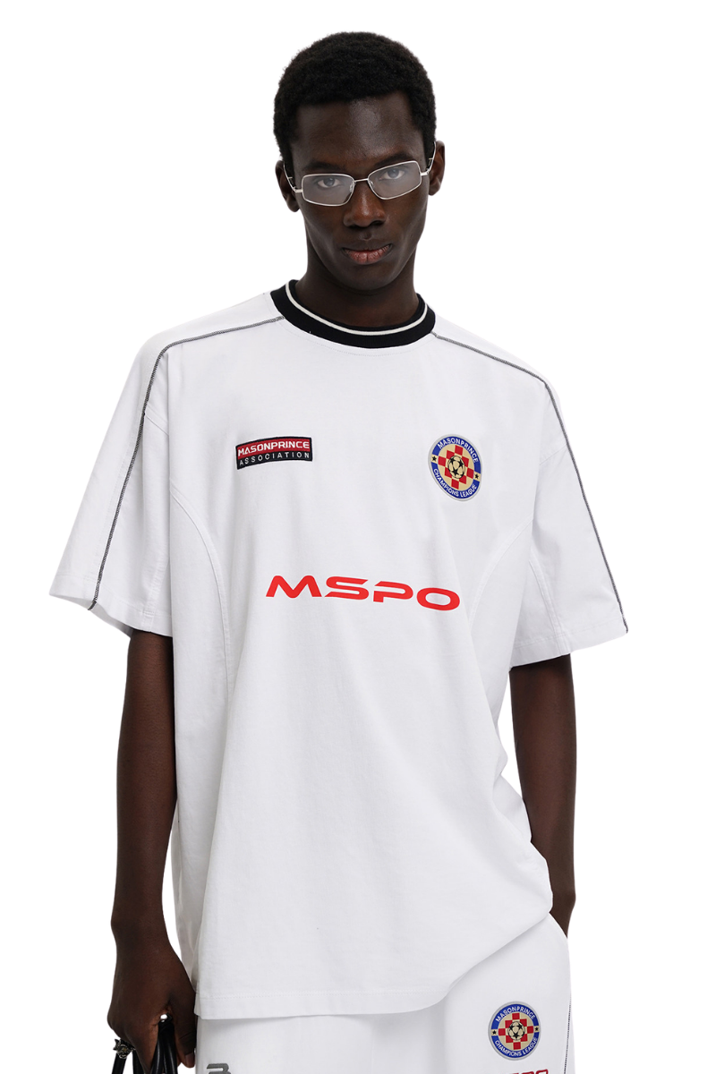 Masonprince   Patch Embroidered Short Sleeve