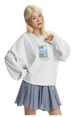 Dangerouspeople｜Velcro Patch Print Couple Drop Shoulder Sweatshirt