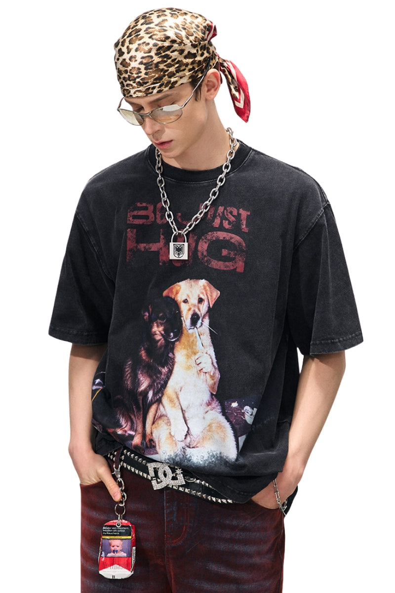 BJHG Funny Dog Loose T-Shirt | American Summer Unisex Tee