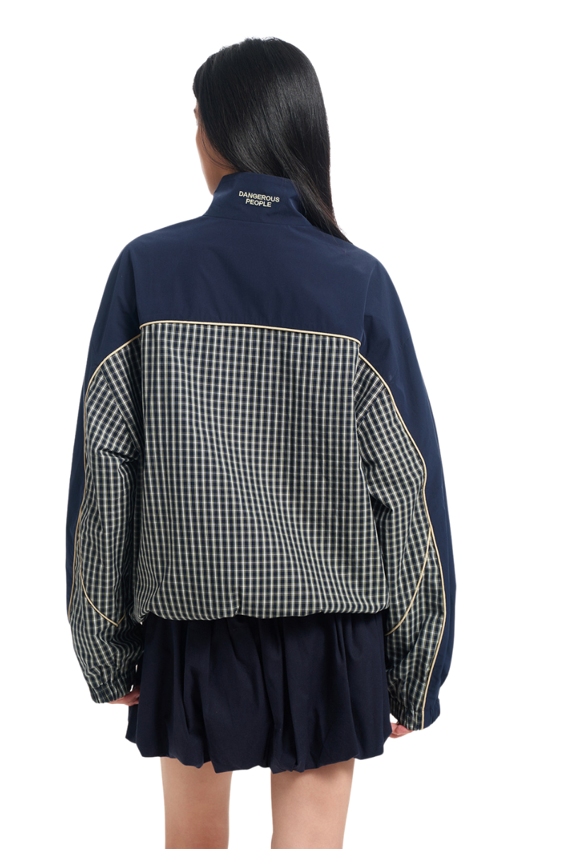Dangerouspeople | Vintage Plaid Patchwork Contrast Jacket