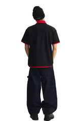 MEDM Air Layer Fake Two Piece Loose Polo Shirt Unisex Summer Lapel Tee