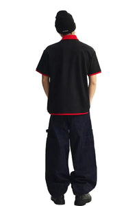MEDM Air Layer Fake Two Piece Loose Polo Shirt Unisex Summer Lapel Tee