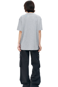 MEDM Relaxed Fit Camouflage Letter Rhinestone Streetwear Tee