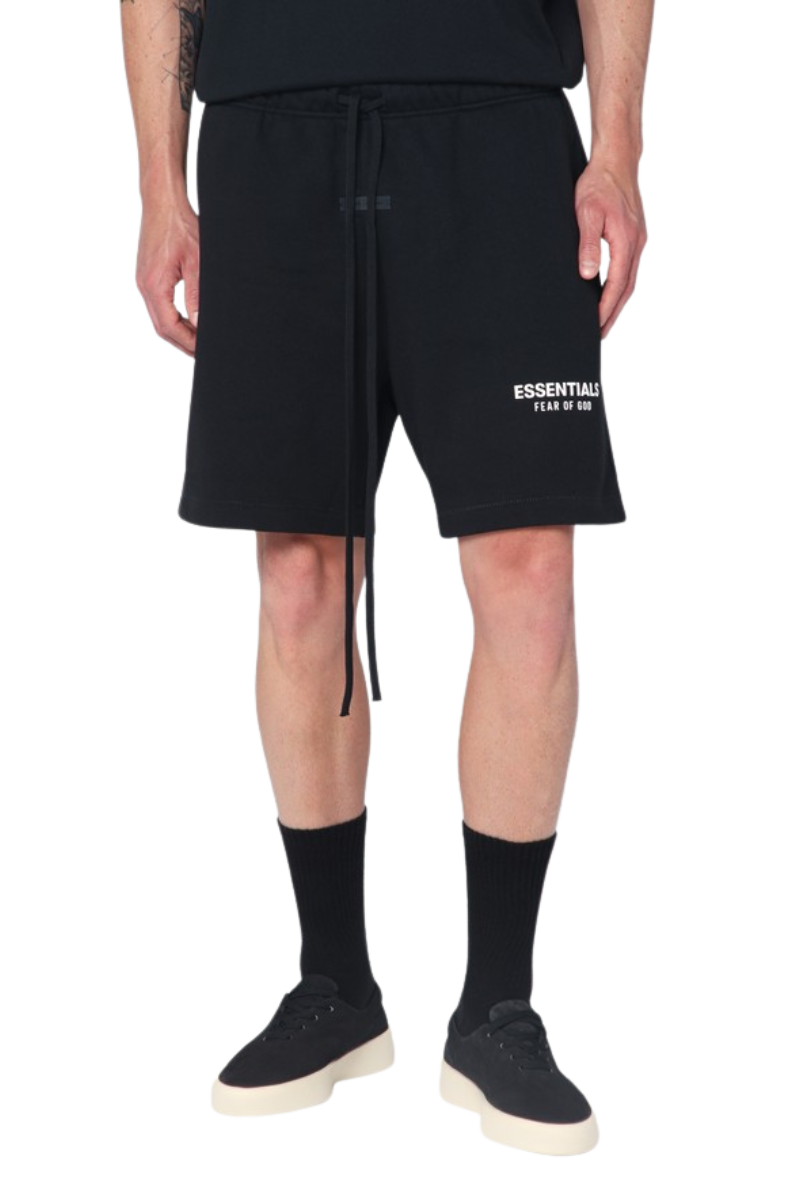 Fear Of God Essentials SS25 Soccer Fleece Shorts JET BLACK [160AS252000F]